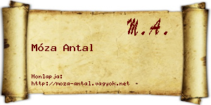 Móza Antal névjegykártya